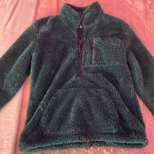ivy green half zip sherpa from pink
